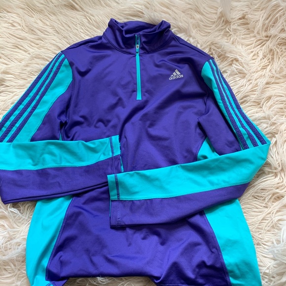 Purple and turquoise adidas pullover - Picture 2 of 3